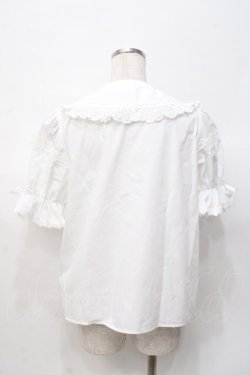 画像3: Chalmiere / トーションレース丸襟半袖ブラウス M 白 Y-25-07-29-042-LO-BL-SZ-ZY