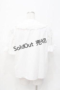 画像3: Chalmiere / トーションレース丸襟半袖ブラウス M 白 Y-25-07-29-042-LO-BL-SZ-ZY