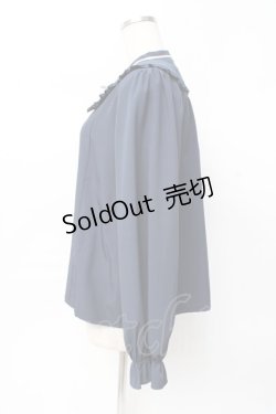 画像2: axes femme / ブーケ刺繍フリル襟ブラウス L 紺 Y-25-07-29-044-AX-BL-SZ-ZY