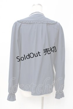 画像3: axes femme / ブーケ刺繍フリル襟ブラウス L 紺 Y-25-07-29-044-AX-BL-SZ-ZY
