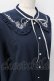 画像4: axes femme / ブーケ刺繍フリル襟ブラウス L 紺 Y-25-07-29-044-AX-BL-SZ-ZY (4)