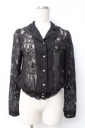 axes femme / 花レースシャツ M 黒 Y-25-07-29-045-AX-BL-SZ-ZY