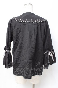 画像3: axes femme POETIQUE / トランプ刺繍スカラップ襟ブラウス M 黒 Y-25-07-29-051-AX-BL-SZ-ZY