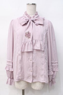 画像1: axes femme kawaii / クラシックローズ刺繍ブラウス M ピンク Y-25-07-29-052-AX-BL-SZ-ZY