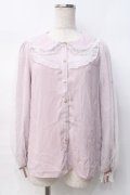 axes femme kawaii / ドットチュールローズブラウス M ピンク Y-25-07-29-053-AX-BL-SZ-ZY
