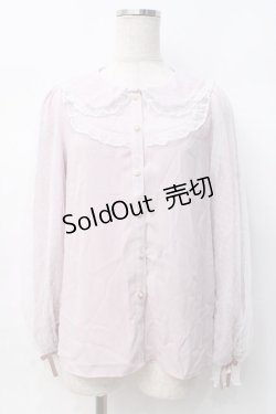 画像1: axes femme kawaii / ドットチュールローズブラウス M ピンク Y-25-07-29-053-AX-BL-SZ-ZY