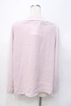 画像3: axes femme kawaii / ドットチュールローズブラウス M ピンク Y-25-07-29-053-AX-BL-SZ-ZY