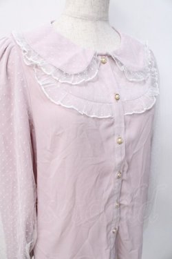 画像4: axes femme kawaii / ドットチュールローズブラウス M ピンク Y-25-07-29-053-AX-BL-SZ-ZY