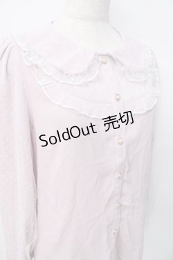 画像4: axes femme kawaii / ドットチュールローズブラウス M ピンク Y-25-07-29-053-AX-BL-SZ-ZY