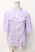 axes femme kawaii / チュールフリルブラウス M ラベンダー Y-25-07-29-054-AX-BL-SZ-ZY