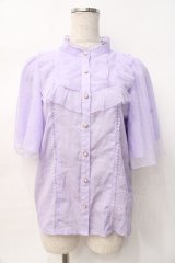 axes femme kawaii / チュールフリルブラウス M ラベンダー Y-25-07-29-054-AX-BL-SZ-ZY