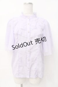 axes femme kawaii / チュールフリルブラウス M ラベンダー Y-25-07-29-054-AX-BL-SZ-ZH