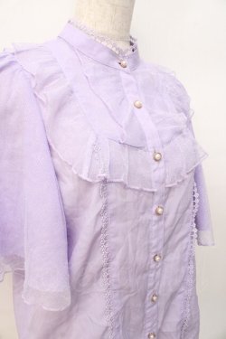 画像4: axes femme kawaii / チュールフリルブラウス M ラベンダー Y-25-07-29-054-AX-BL-SZ-ZY