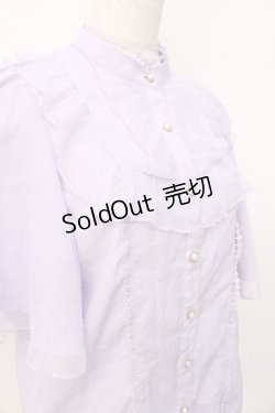 画像4: axes femme kawaii / チュールフリルブラウス M ラベンダー Y-25-07-29-054-AX-BL-SZ-ZH