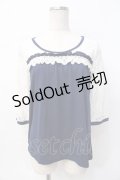 axes femme / レース切替えプルオーバー M 紺 Y-25-07-29-055-AX-TO-SZ-ZY