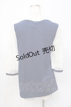画像3: axes femme / レース切替えプルオーバー M 紺 Y-25-07-29-055-AX-TO-SZ-ZY