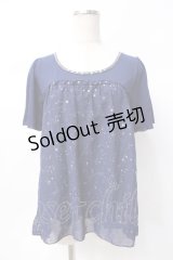 axes femme / 星座柄シフォンプルオーバー M 紺 Y-25-07-29-056-AX-TO-SZ-ZT300