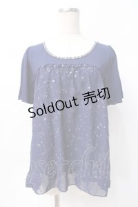 axes femme / 星座柄シフォンプルオーバー M 紺 Y-25-07-29-056-AX-TO-SZ-ZT300