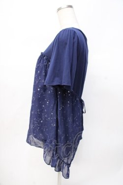画像2: axes femme / 星座柄シフォンプルオーバー M 紺 Y-25-07-29-056-AX-TO-SZ-ZY