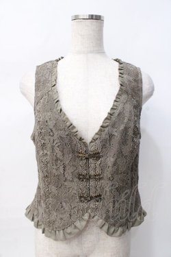 画像1: axes femme / ビットデザインレースベスト M カーキ Y-25-07-29-057-AX-TO-SZ-ZY