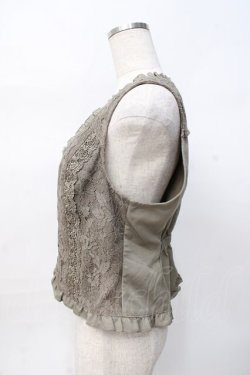 画像2: axes femme / ビットデザインレースベスト M カーキ Y-25-07-29-057-AX-TO-SZ-ZY