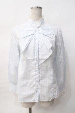 画像1: Emily Temple cute / ストライプリボンブラウス  サックス Y-25-07-29-060-ET-BL-SZ-ZY