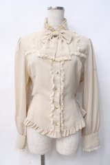 Innocent World / ロンドンストライプブラウス L ベージュ Y-25-07-29-063-IW-BL-SZ-ZY