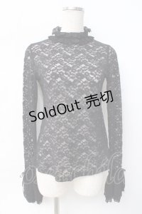 Moi-meme-Moitie / ローズフレアスリーブカットソー F ブラック Y-25-07-29-064-MO-TO-SZ-ZY