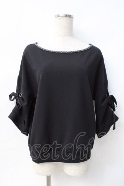 画像1: axes femme / 袖リボントップス M 黒 Y-25-07-29-065-AX-TO-SZ-ZY