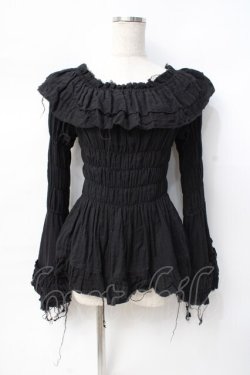 画像1: ATELIER PIERROT / Decay Gauze Blouse  黒 Y-25-07-29-066-EL-BL-SZ-ZY