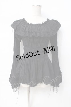 画像1: ATELIER PIERROT / Decay Gauze Blouse  黒 Y-25-07-29-066-EL-BL-SZ-ZY