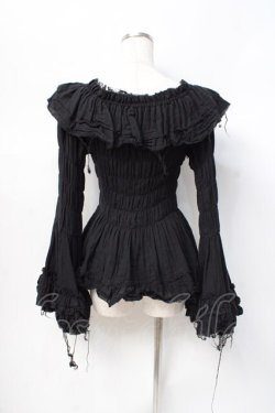 画像3: ATELIER PIERROT / Decay Gauze Blouse  黒 Y-25-07-29-066-EL-BL-SZ-ZY