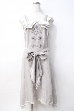 画像1: Ozz oneste / 薔薇刺繍サイドプリーツジャンパースカート  グレー Y-25-07-29-070-OO-OP-SZ-ZY