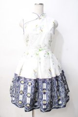 AMBERMIRROR / 千秋冠 チャイナ風ドレス M 白 Y-25-07-29-072-LO-OP-SZ-ZY