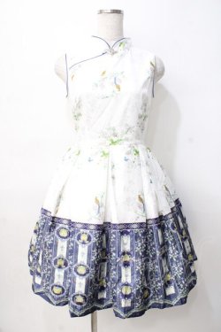画像1: AMBERMIRROR / 千秋冠 チャイナ風ドレス M 白 Y-25-07-29-072-LO-OP-SZ-ZY