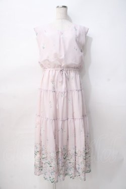 画像1: axes femme / 花柄ティアードノースリワンピ M ピンク Y-25-07-29-077-AX-OP-SZ-ZY