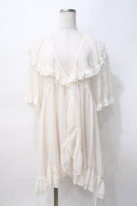 axes femme / レース×チュール楊柳ガウン F 生成り Y-25-07-29-078-AX-TO-SZ-ZY
