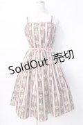 axes femme kawaii / Rosy Bear柄ジャンスカ M 茶 Y-25-07-29-079-AX-OP-SZ-ZY