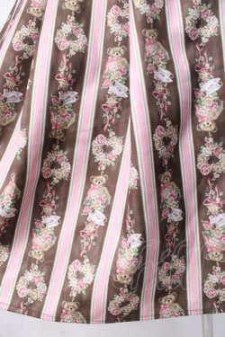 画像4: axes femme kawaii / Rosy Bear柄ジャンスカ M 茶 Y-25-07-29-079-AX-OP-SZ-ZY
