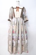 axes femme kawaii / ティティ×ベアファミリーワンピース M 茶 Y-25-07-29-080-AX-OP-SZ-ZY