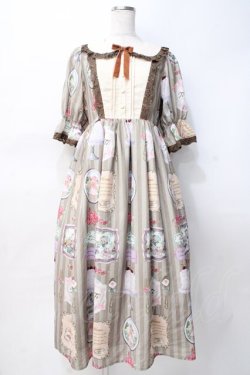画像1: axes femme kawaii / ティティ×ベアファミリーワンピース M 茶 Y-25-07-29-080-AX-OP-SZ-ZY