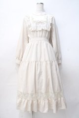 axes femme POETIQUE / ブロッキングブーケ刺繍ワンピース M 生成り Y-25-07-29-083-AX-OP-SZ-ZY
