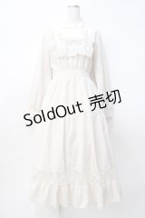 axes femme POETIQUE / ブロッキングブーケ刺繍ワンピース M 生成り Y-25-07-29-083-AX-OP-SZ-ZY