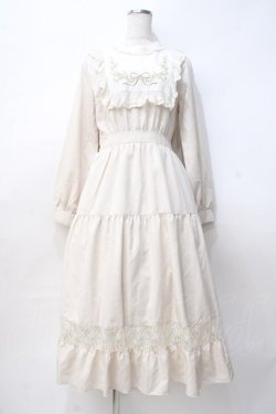 画像1: axes femme POETIQUE / ブロッキングブーケ刺繍ワンピース M 生成り Y-25-07-29-083-AX-OP-SZ-ZY