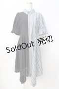 axes femme / バイカラー半袖ワンピ M 黒 Y-25-07-29-084-AX-OP-SZ-ZI