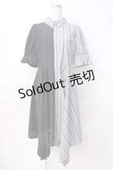 axes femme / バイカラー半袖ワンピ M 黒 Y-25-07-29-084-AX-OP-SZ-ZI