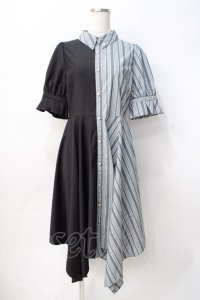 axes femme / バイカラー半袖ワンピ M 黒 Y-25-07-29-084-AX-OP-SZ-ZY