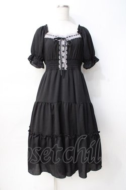 画像1: axes femme POETIQUE / オフショルティアードワンピース M 黒 Y-25-07-29-087-AX-OP-SZ-ZY