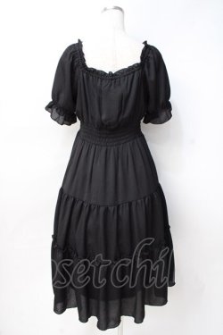 画像4: axes femme POETIQUE / オフショルティアードワンピース M 黒 Y-25-07-29-087-AX-OP-SZ-ZY