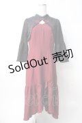 axes femme POETIQUE / ロータス刺繍チャイナワンピース M ワイン Y-25-07-29-088-AX-OP-SZ-ZY
